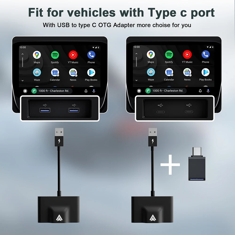 Wireless Android Auto Adapter Wireless Carplay Wired To Wireless