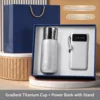 White covered titanium thermos cup charging treasure