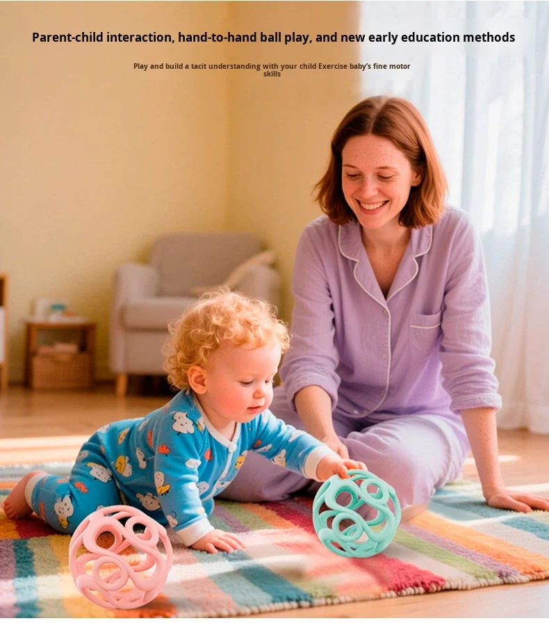 Baby Teething Soft Hand Grasping Ball Food Grade Silicone Teether 0-24 Months Unisex manufacture