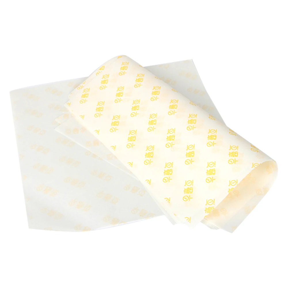 Custom biodegradable recyclable disposable resistant food grade packaging greaseproof paper for burger wrapping