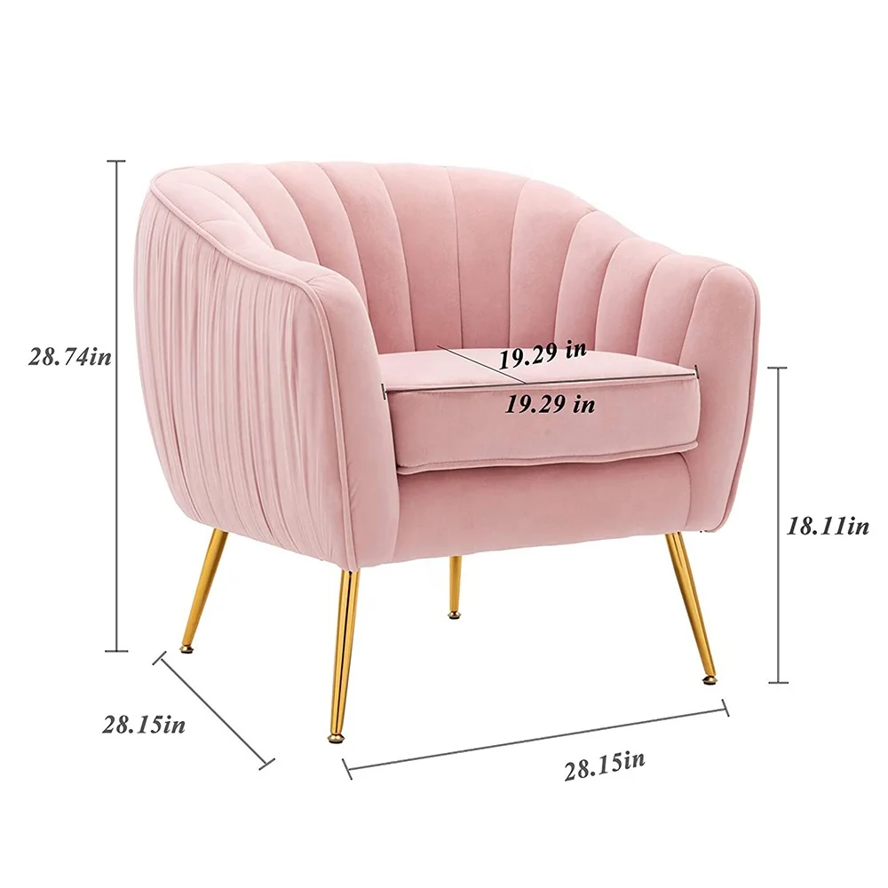 pink Berde Bughaw Abuhin Dilaw na mga Accent Chairs para sa Living Room Naibubuhos na Armchair at Ottoman