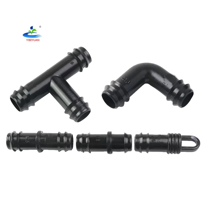 Drip Irrigation System for Garden Irrigation 16mm 22mm 25mm Plastic Pipe Barbed Tee Elbow and Barb Connector Fittings