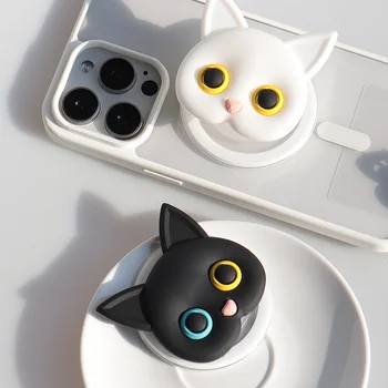 Cute Cat Magnetic Holder Phone Grip Tok Detachable Bracket for Magsafe Universal Smart Tok for IPhone Support Accessories Stand