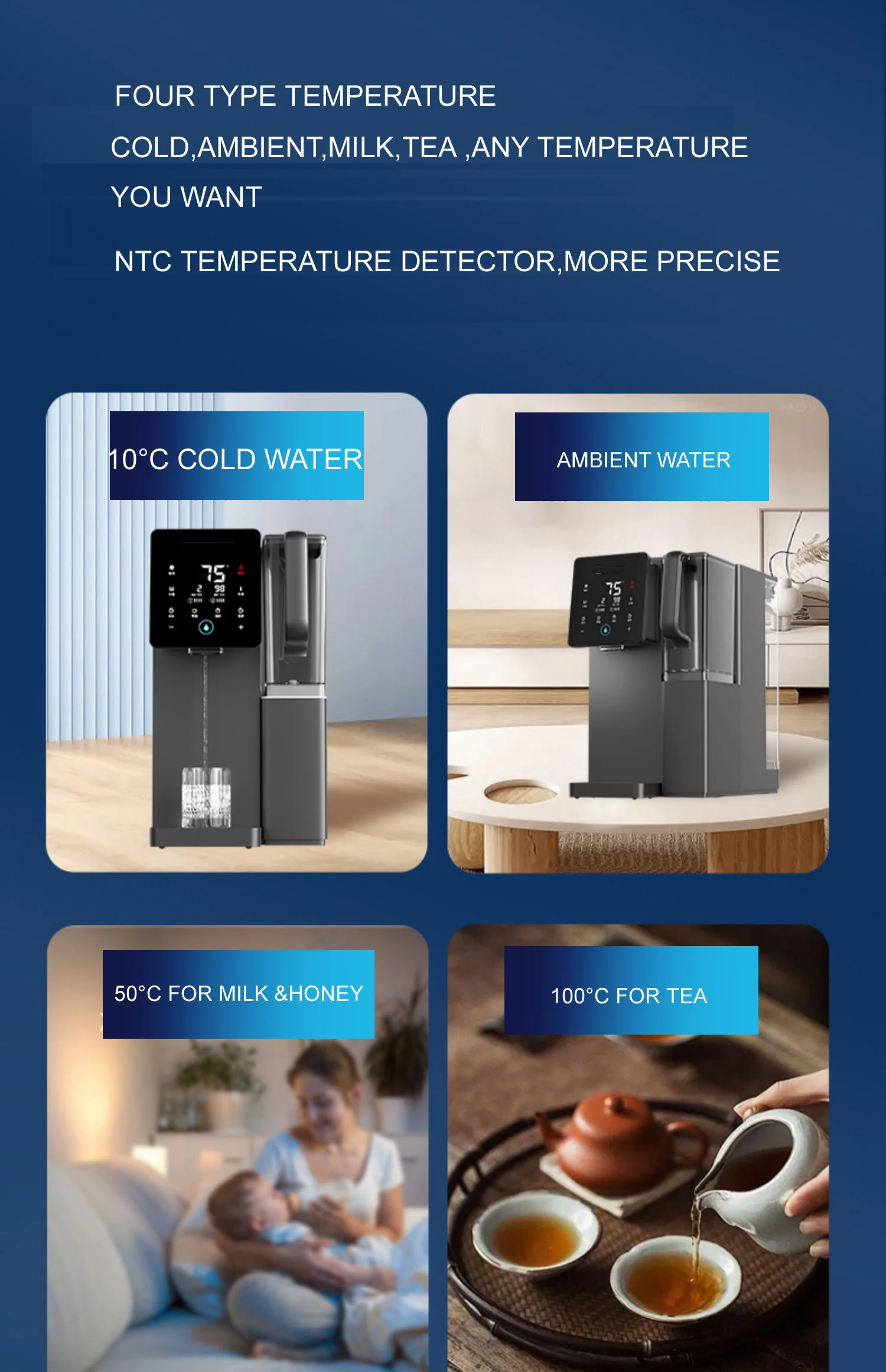 Countertop No Installation Ro System Hot And Cold Water Filter