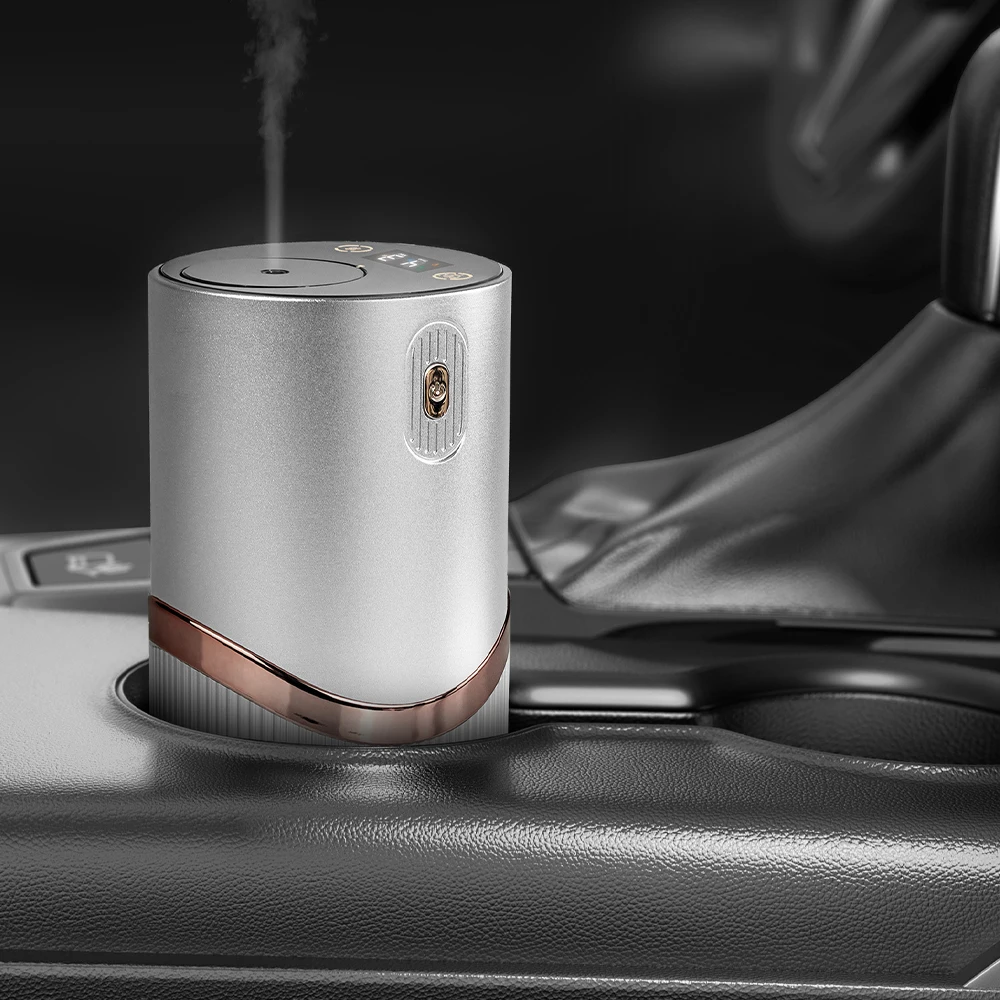 Smart Rechargeable Car Fragrance Perfume Machine Digital Screen Diffuser Essential Oil Aromatherapy USB Waterless New Design