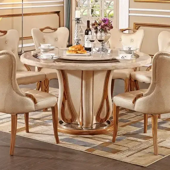 Modern Luxury Marble Table And Chair Set Hotel Villa Living Room High