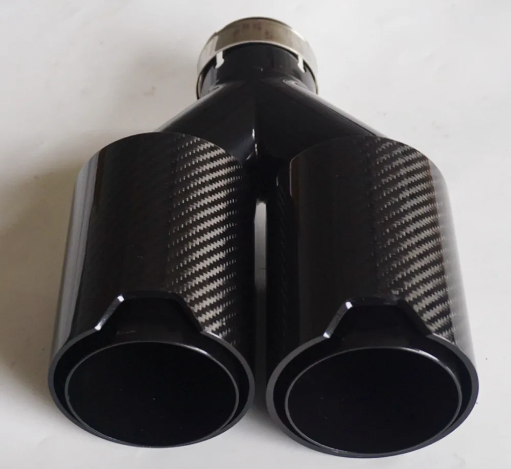 M performance Muffler Dual Carbon Fiber+black stainless Suitable for bmw car modification Exhaust Tips End Pipes