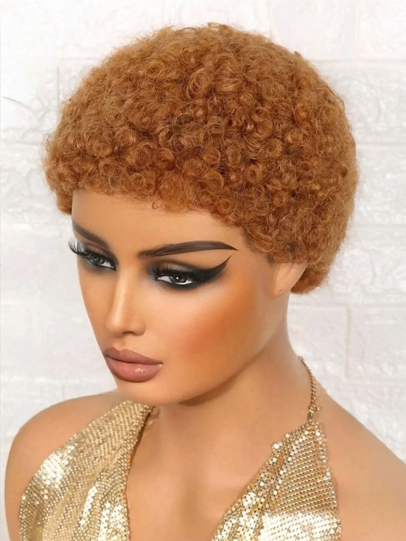 Parrucche corte afro ricci per capelli umani Pixie Cut 150% per donne Parrucca morbida afro soffice Remy_voghion.com
