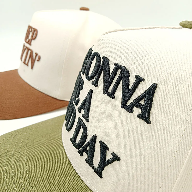 Custom Two-Tone OTTO Woven Patch Baseball Cap 5 Panel Structured Caps White Logo High Quality Sport Gorras Trucker Hats