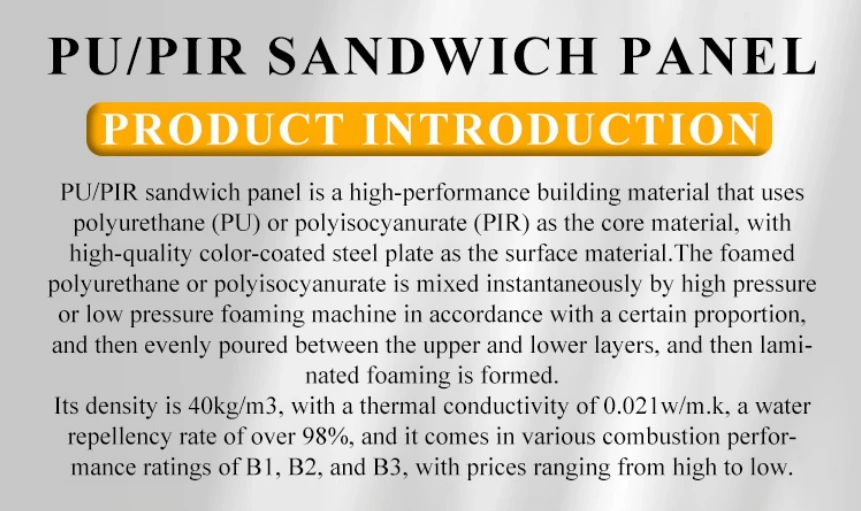 Pir Pu Polyurethane Insulated Cold Storage Panel factory