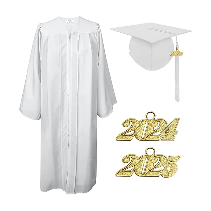 Multiple Colors University Graduates Uniform Graduation Cap and Gown Cosplay Student School Graduation Gown With Hat