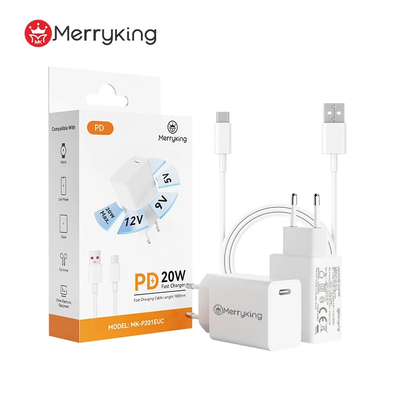 EU Socket CE EMC UKCA PD3.0 5V 9V 12V USB C Fast Charger Type C Block Charger for Huawei Honor Redmi Xiaomi Oneplus Cell Phone