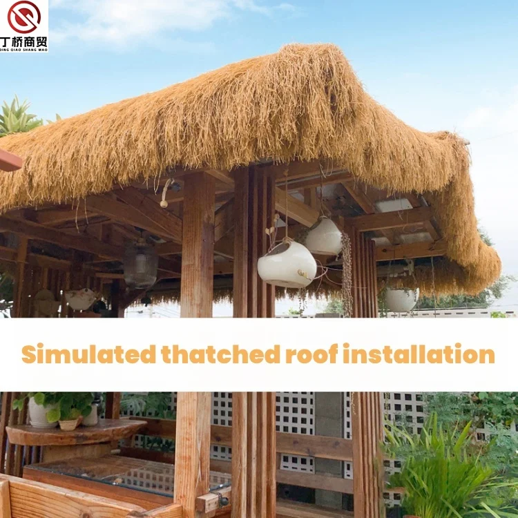 Durable Simulation Cogon Grass Artificial Synthetic Thatch Roof for Hut