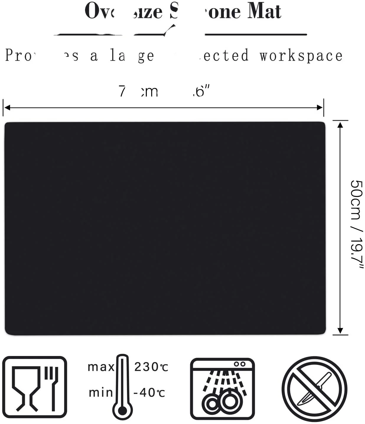 100x80cm Silicone Mats for Kitchen Counter, Nonslip Silicone Mats