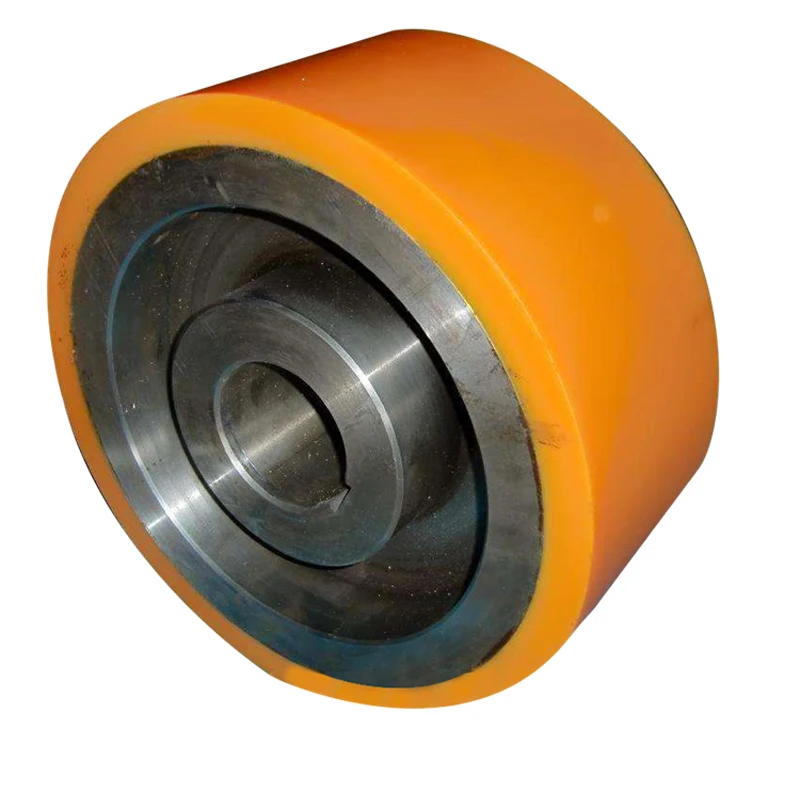 Mute Industrial PU Rubber Covered Wheels Quiet Conveyor Systems Featuring Quiet Polyurethane Rubber Wheel with Rubber Bearing details