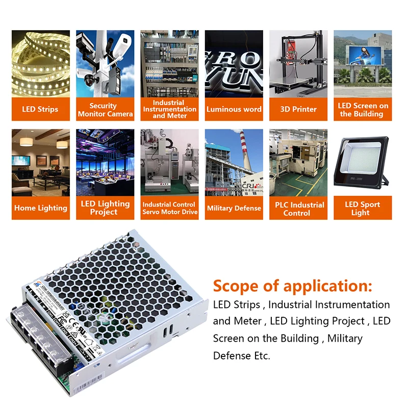 SMPS 12V 5A 60W LED Switching Power Supply With Single Output for LED Strip Module