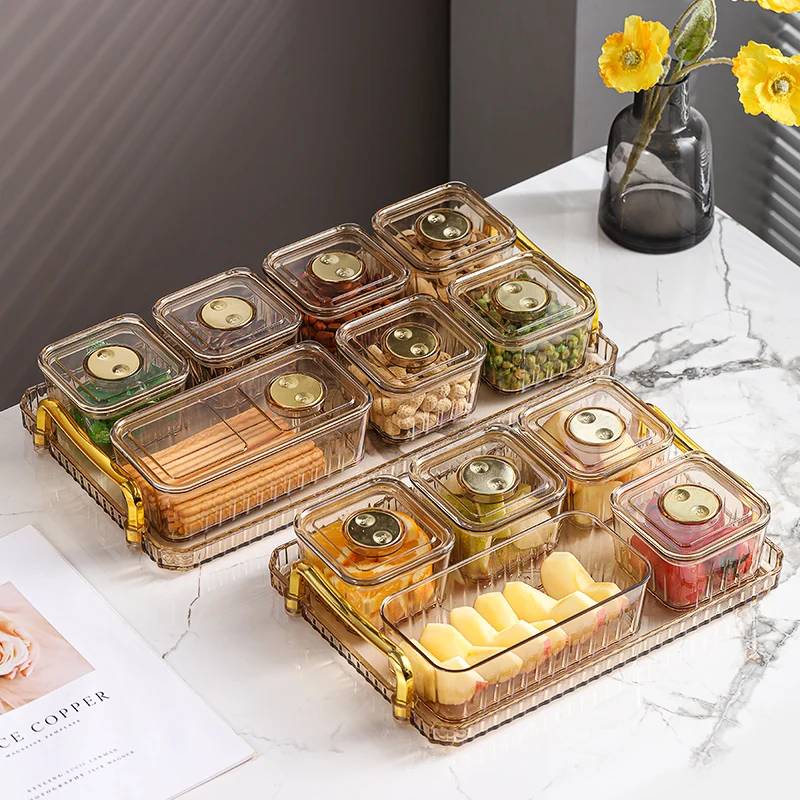 Fruit Plate Living Room Home Light Luxury Refreshment Coffee Table Snacks Dried Hard Candy Dish Dim Storage Box KTV Bar