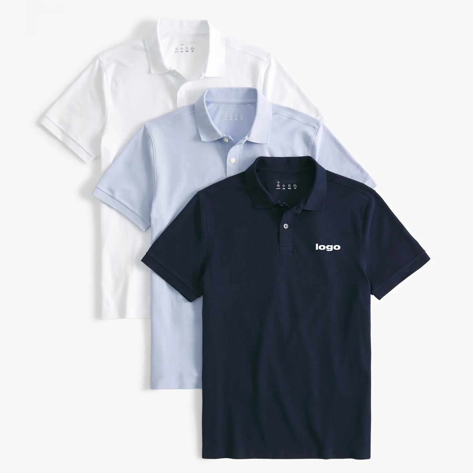 Custom High Quality Shirts Embroidered Logo Solid Color Plain Classic Cotton Pique Dry Fit Golf Blade Collar T-Shirts