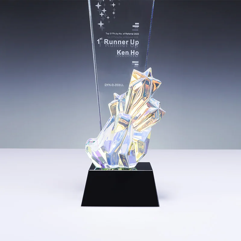 Honor Crystal High grade Business Gift Crafts Cheaper Glass Crystal Award Custom Crystal Trophy supplier