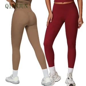 Wholesale Women High Waist Gym Fitness Running Leggings All-In-One Anti-Roll Edge Slimming Yoga Workout Cycling Pants