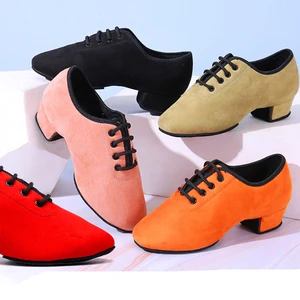 Girls' Teachers' Dance Shoes Indoor Leather Outsole Soft-Soled Latin Dance Shoes Non-Slip Stage Performance Shoes