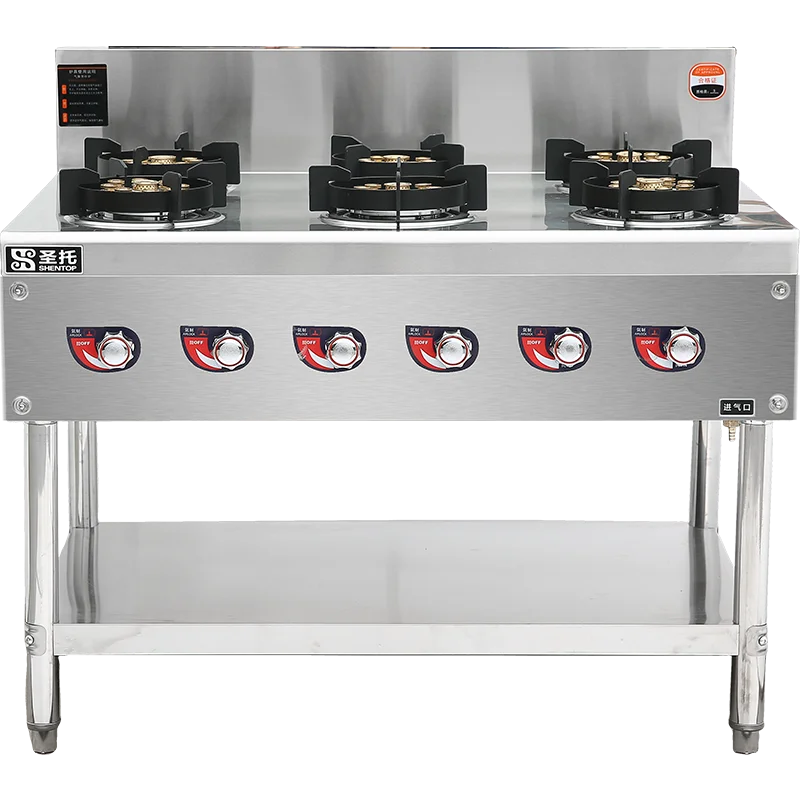 Commercial Restaurant Cooker Countertop 6 Burner Gas Stove 4 Burners