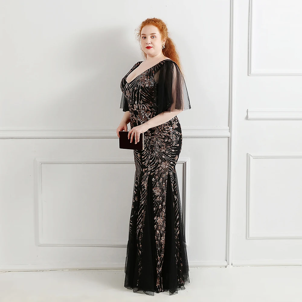 plus size islamic evening dresses Luxury Dubai Muslim Sage Green Pearls Evening Dress With Cape Plus Size  LA72591 main image 0