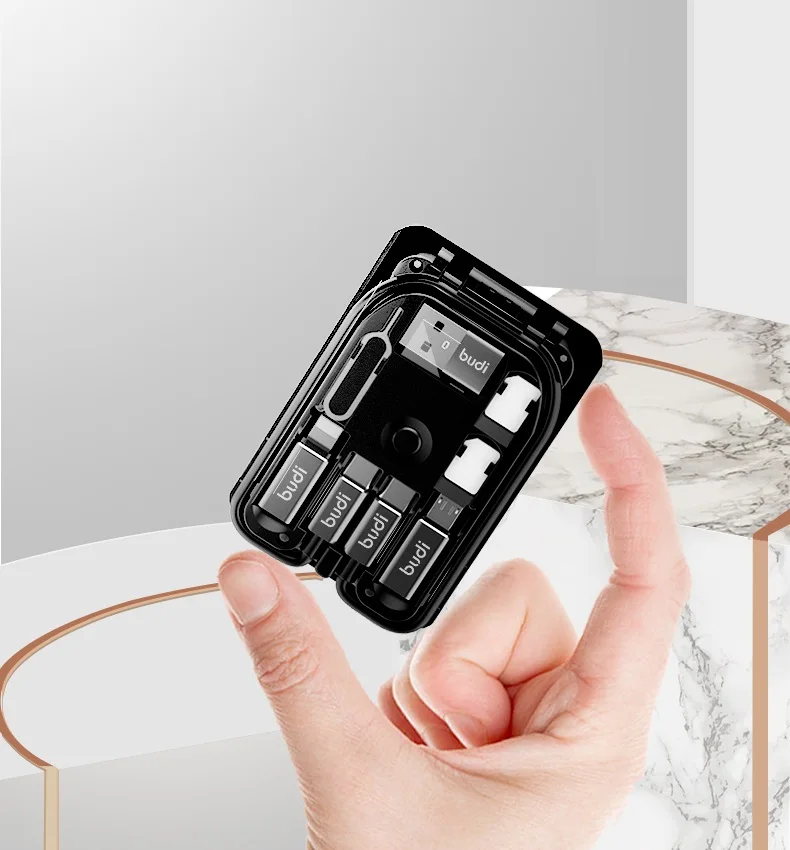 
Новый дизайн 2020, высококачественные Мобильные аксессуары budi с usb-кабелем 6 в 1/комплект беспроводного зарядного устройства в одном портативном зарядном устройстве/комплекте 