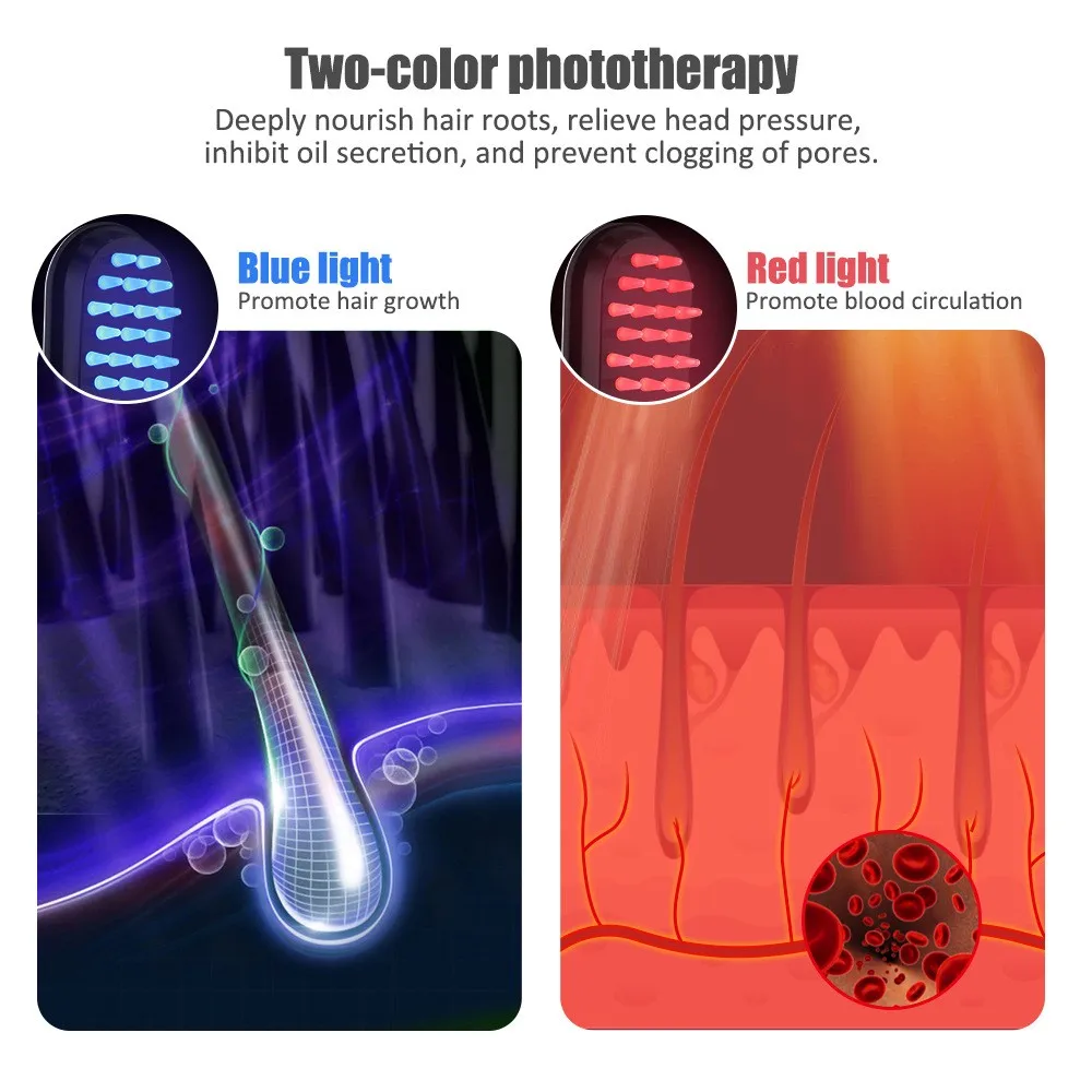 Factory Direct Sale Smart Led Phototherapy Electric Vibration Scalp