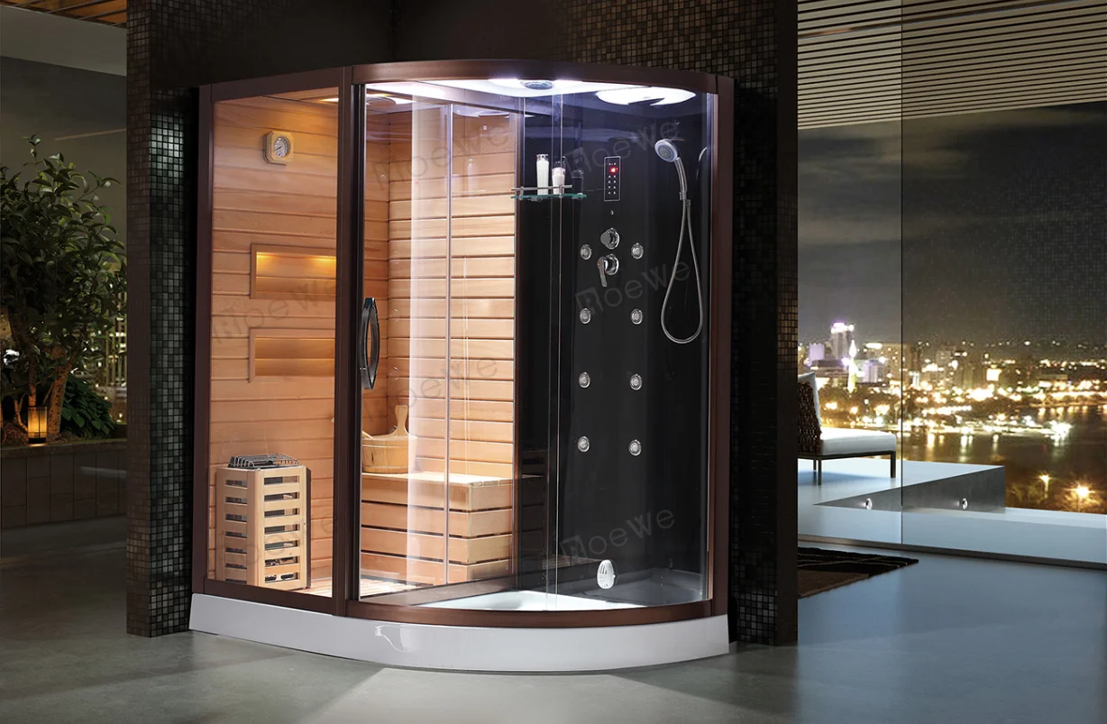 Modern Steam Shower Cabin Sauna Room - Luxury Indoor Wooden Design with ...