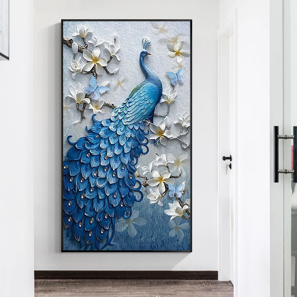 3D Stereoscopic Visual Effect Peacock Giclee Print Hallway Decoration Painting