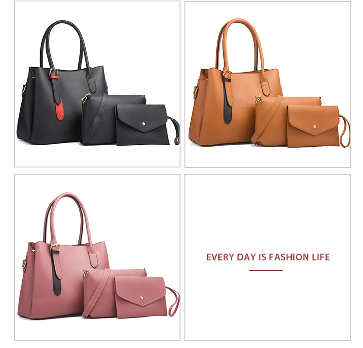 2022 heißer Verkauf Mode Oversize Custom Logo 3 Stück in 1 Damen Luxus Designer Geldbörsen Handtaschen Set für Frauen Handtaschen