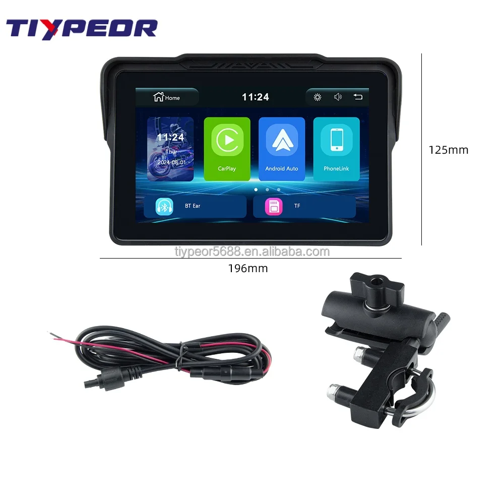 product tiypeor 7 inch motorcycle carplay camera gps navigator waterproof touch screen car audio tpms motorcycle carplay dvr recorder-7