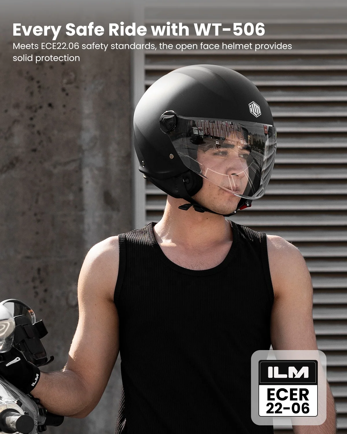 ILM ECE Motorbike Helmets Open Face Jet Helmet WT506