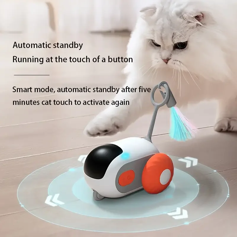 Interactive Funny Remote Control Car Smart Teaser Rotate Cat Toys Automatic Intelligent Rolling Remote Control Dual Mode