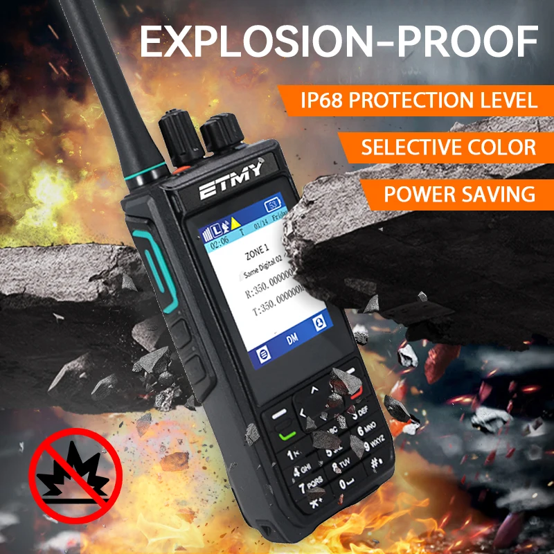 DMR Tier 3 NXDN Trunked Digital Handheld Walkie Talkie Two Way Radio Etmy AP35 GPS Professional AES 256 Encrypted Handheld Radio