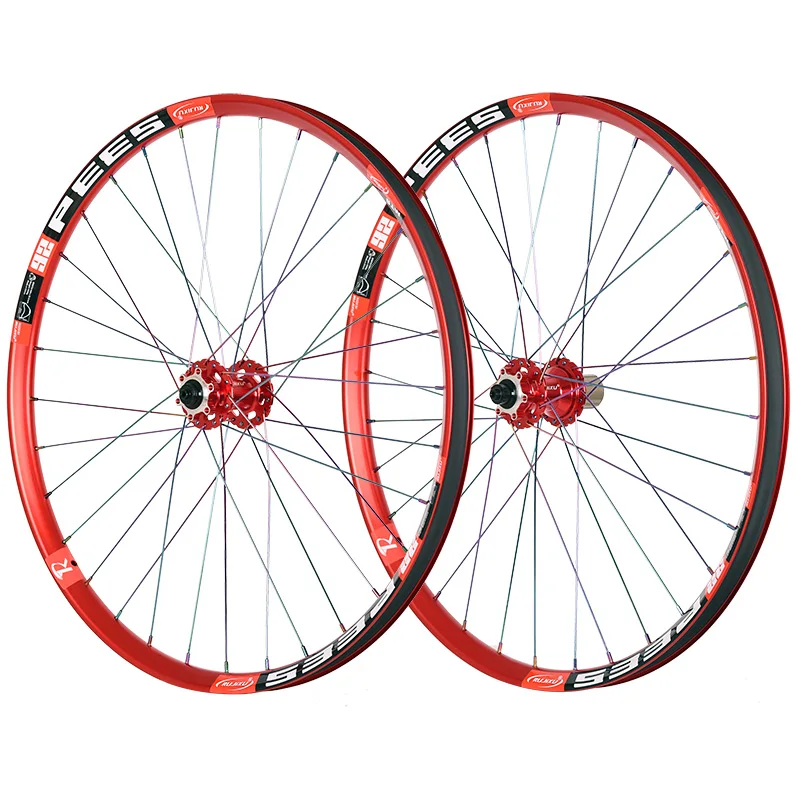 RUJIXU High-End 32H Mountain Bike Wheelset Outer 30mm Inner  Bicycle Wheels with Disc Brake System