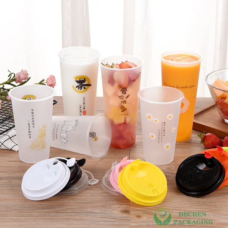 Boba Cups Disposable Bubble Tea Cups With Lids