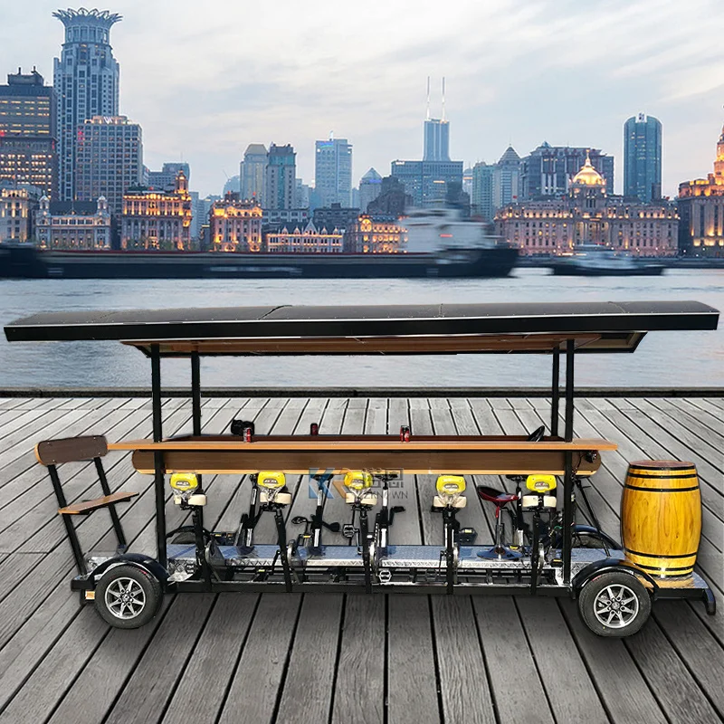 Mobile Bar Cart Electric Sightseeing Bus Vehicle Party Bike Pedal Pub