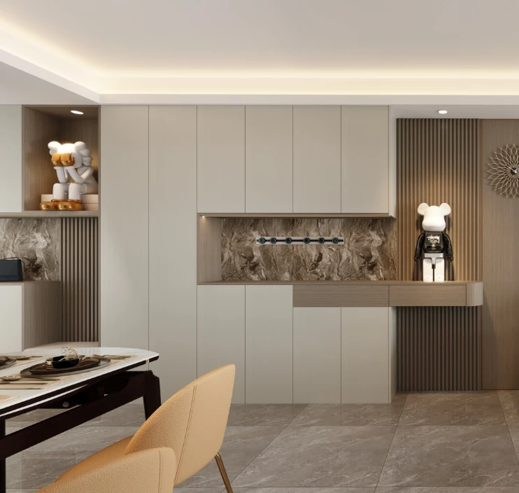 Стеклянный настенный шкаф для гостиной