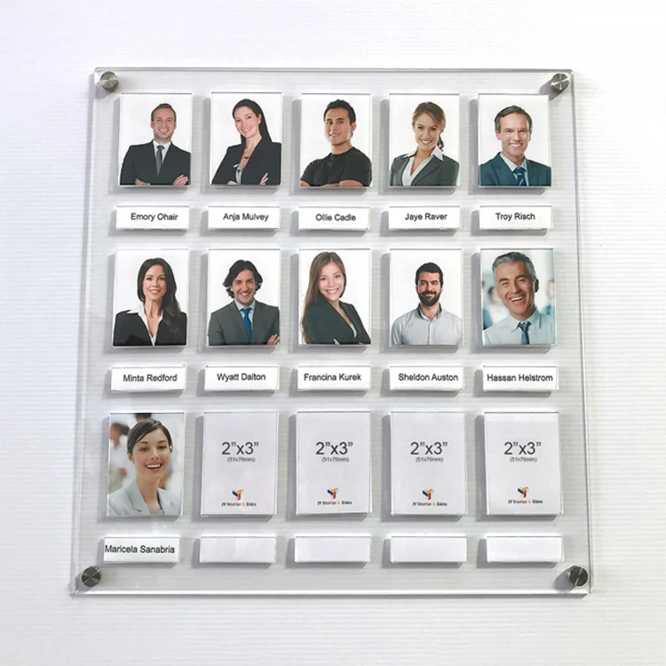 Acrylic Information Board With Pockets Board Lucite Staff Photo Board Recognition Wall Staff