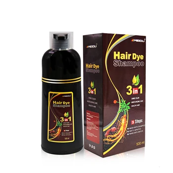 Meidu Brand China Guangzhou Factory Best Price Natural Black Hair Color Shampoo Fast Magic Organic Hair Dye