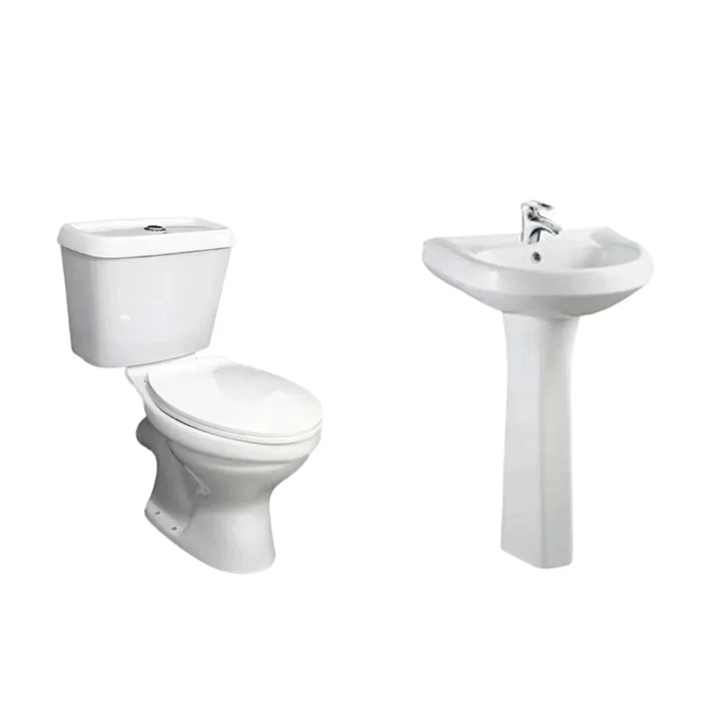 AIDI Cheap Economic Set Washdown P-trap Bathroom Water Closet Basin Toilet Bathroom Set