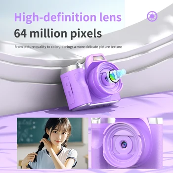 LK011 Professional Photo Smart Mini SLR CCD 3" IPS Screen Projection Kids Film Camera HD 1080P Waterproof Plastic MicroSD MP3 detail image