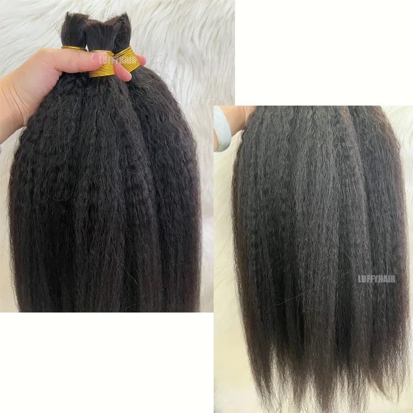 Peruviano Kinky Straight Human Hair Bulk per intrecciare Corase Italian Yaki Hair Bundles Extension Bulk Braiding Hair_voghion.com