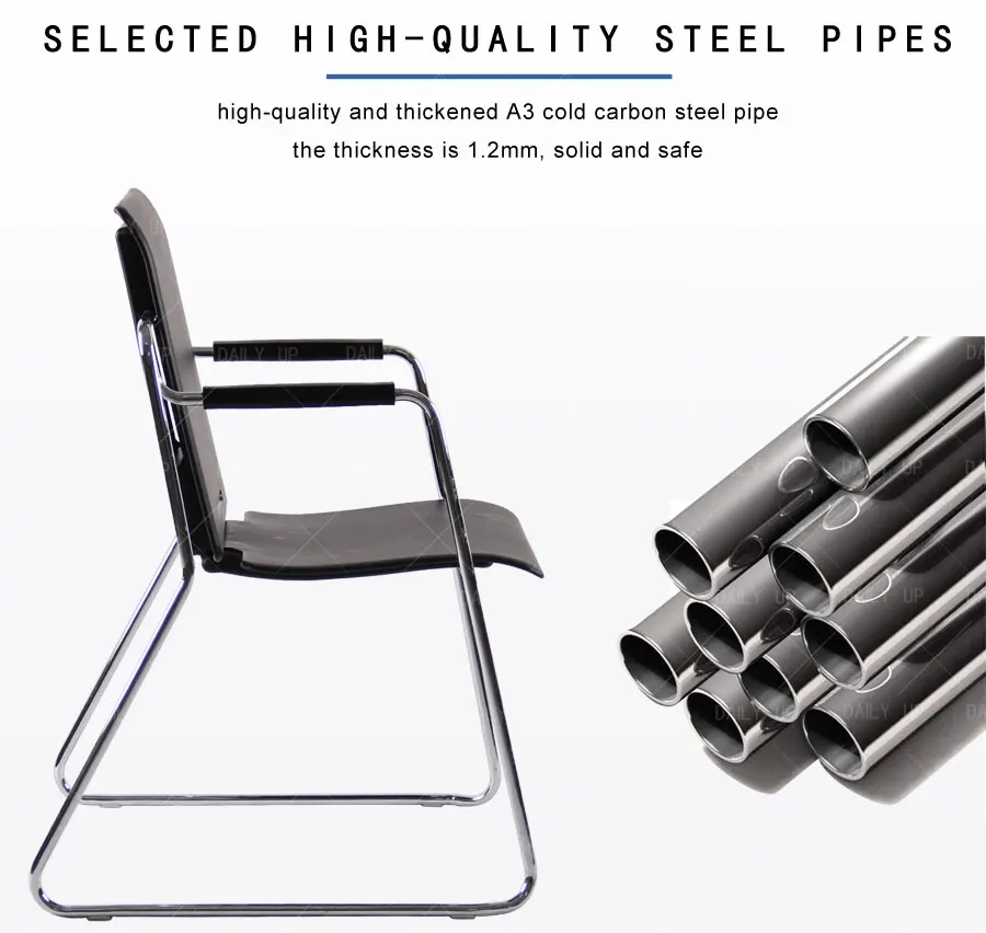 Stacking Convertible Desk And Chair Sled Metal Frame Plastic Office Chair For Training And Meeting Conference Multiple Use