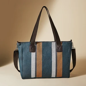 Custom logo single shoulder shopping bag cotton canvas high-capacity handbag tote crossbody bags