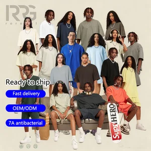 Roregal 2026 Men's 305g Cotton Oversize T-shirt Men's Printed T-Shirts Oversized Logo Tee