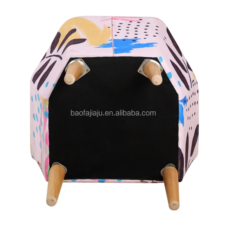 High Leg Beautiful Kids Sofa Print Cute Child Chair Custom Wholesale Baby Boarding Cheap Kids Furniture