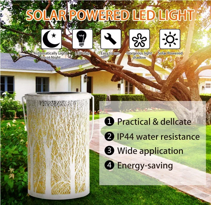 3 in 1 LED Solar Retro Iron Forest Leaf Projector Night Light